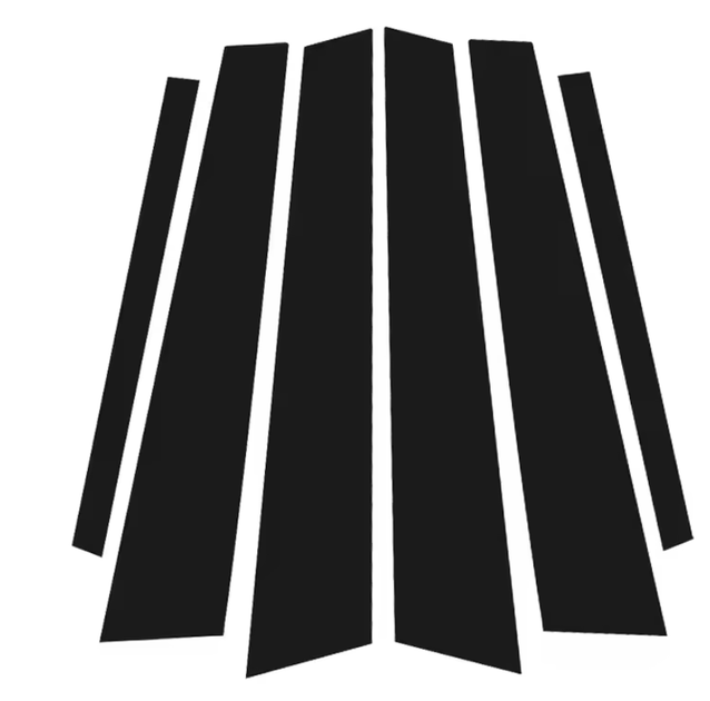 Накладки (наклейки) на стійки дверей BMW F10 2010-2017 чорний глянець комплект 6шт. - зображення 5