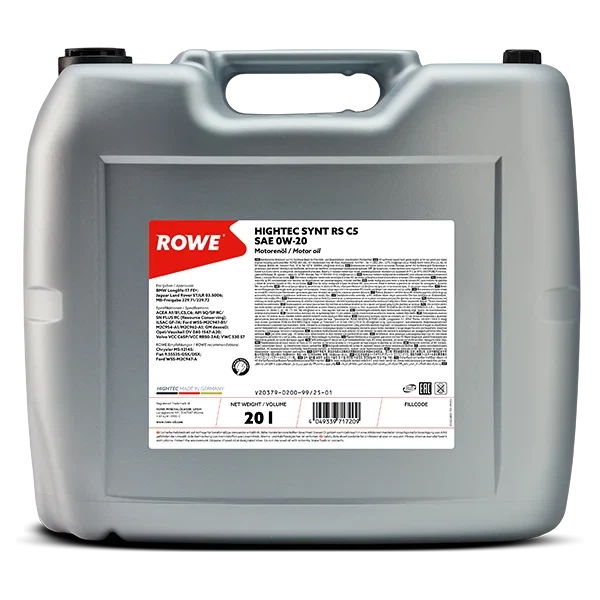 Олива моторна Rowe Synt RS C5 0W-20 (20л.) - Фото 1 Олива моторна Rowe Synt RS C5 0W-20 (20л.) - изображение 1