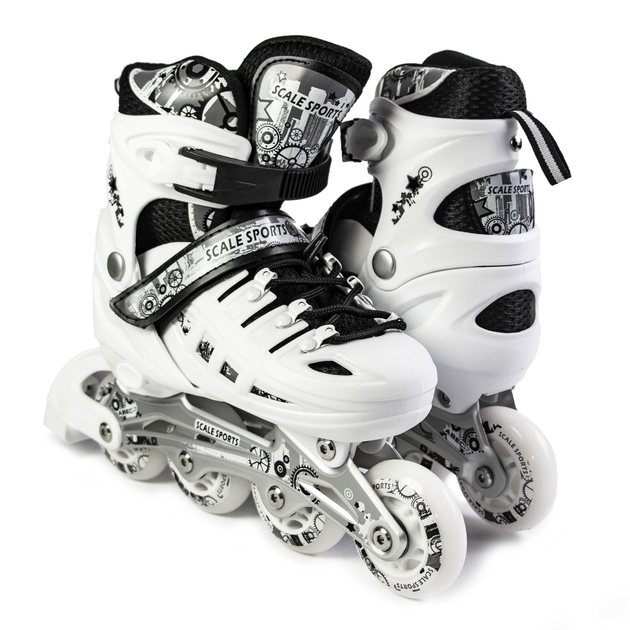 Детские ролики Scale Sports White LF 905 белые регулируемый размер 29–33 - изображение 2