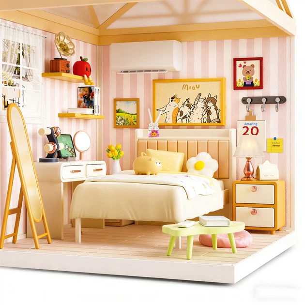 Конструктор-румбокс Спальня Mini House 8004-MH серии "Интерьер", со светом - изображение 4