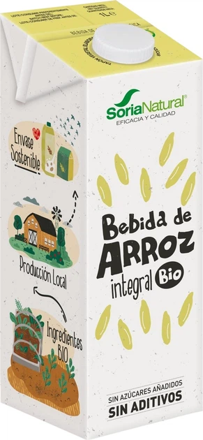 Упаковка рисового напою Soria Natural Bebida De Arroz Integral 6 х 1 л (8422947900021) - зображення 2