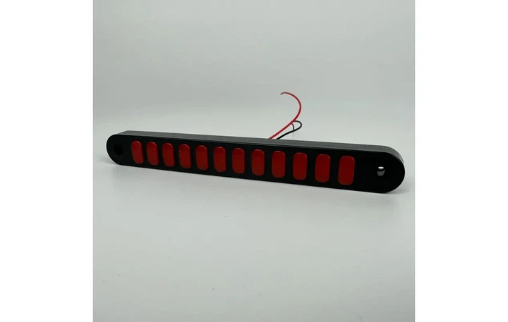 Габаритний LED ліхтар червоний 12-24V, 12 діодів, 245 мм, для вантажівки/автобуса - зображення 2