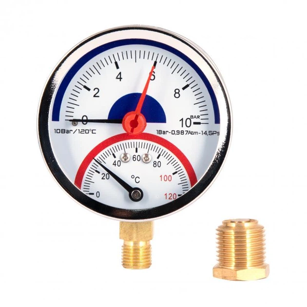 Термоманометр Thermo Alliance Standart 80 мм 1/2", нижня підключка SD17210B - зображення 3