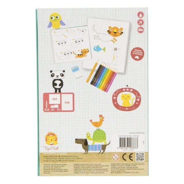 Zestaw kreatywny Tiger Tribe Jak Rysować — Zwierzęta (6-0218) (9341736007873) - obraz 2