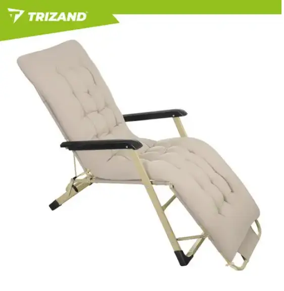 Складной садовый шезлонг TRIZAND 27553 с подушкой – стальной каркас, ткань Oxford 600D, для пляжа, дачи и отдыха - изображение 8