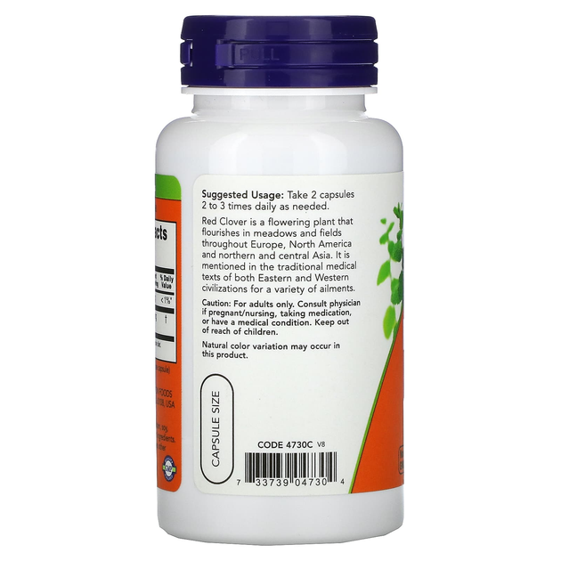 Красный клевер NOW Foods "Red Clover" 375 мг (100 капсул) - изображение 3