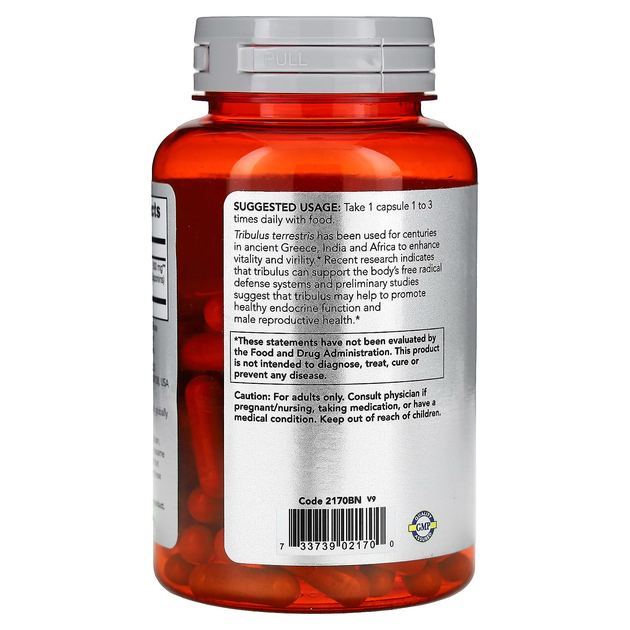 Трибулус NOW Foods, Sports "Tribulus" якорцы стелющиеся для мужского здоровья, 500 мг (100 капсул) - изображение 3