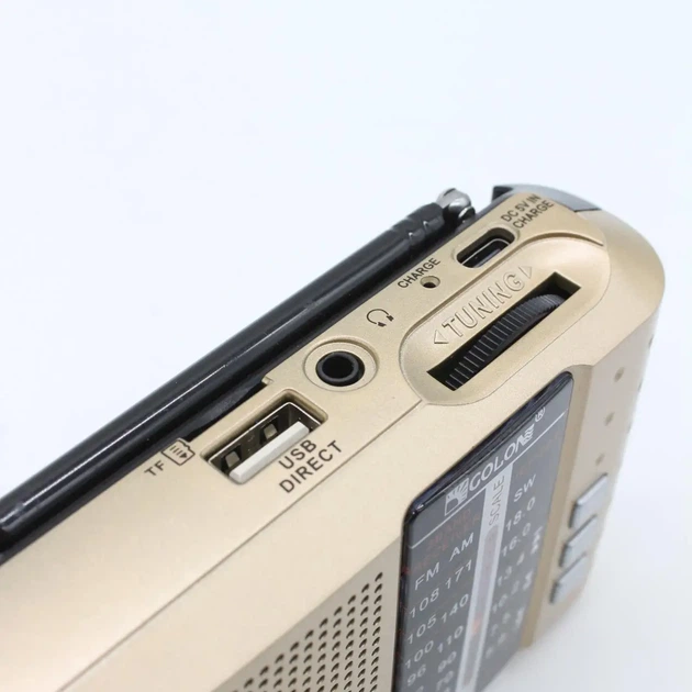 Радіоприймач Golon ICF-8BT акумуляторний всіхвільний FM AM SW з USB та microSD, портативне радіо з батареєю 18650, підтримка флешки, вихід 3.5 мм, Silver - Фото 4 Радіоприймач Golon ICF-8BT акумуляторний всіхвільний FM AM SW з USB та microSD, портативне радіо з батареєю 18650, підтримка флешки, вихід 3.5 мм, Silver - зображення 4