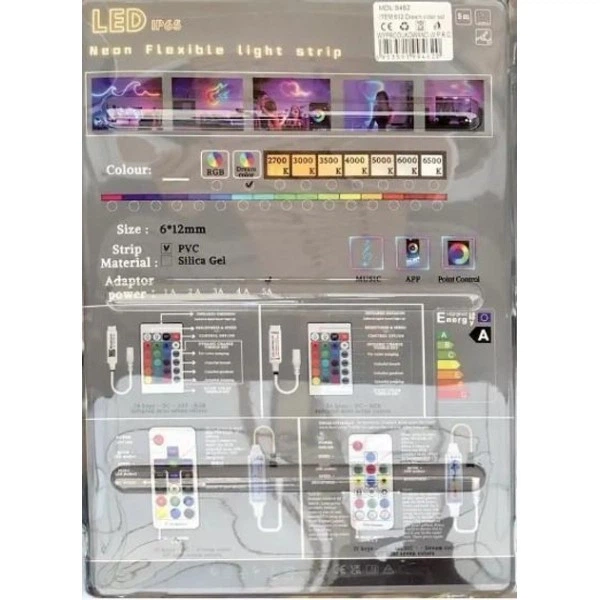 RGB LED неон 5м гнучка світлодіодна стрічка в силіконі з пультом димером 220В водонепроникна IP65 підсвітка кімнати стелі фасаду декоративний неон LED стрічка для дому - зображення 5