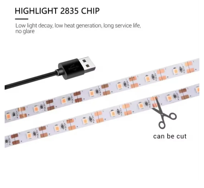 Фітолента світлодіодна повного спектру 5м Usb 5в 60 діодів на 1м - Фото 5 Фітолента світлодіодна повного спектру 5м Usb 5в 60 діодів на 1м - зображення 5