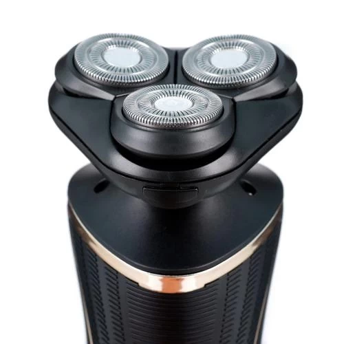 Електробритва Новий Харків НХ-8526 Фаворит S Black, 6W, роторна, сухе гоління, 3 плаваючі головки для гоління, плаваючі подвійні леза, повторение контуров лица, живлення мережа, тример для скронь, електронна кнопка вмикання - зображення 3