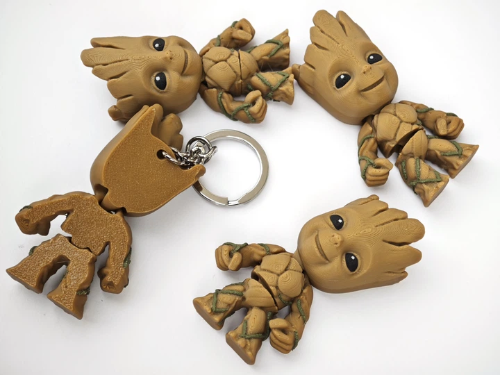 Брелок Groot Mini Flexi Keychain Коричневый 7 См 3Д Печать - Фото 3 Брелок Groot Mini Flexi Keychain Коричневый 7 См 3Д Печать - изображение 3
