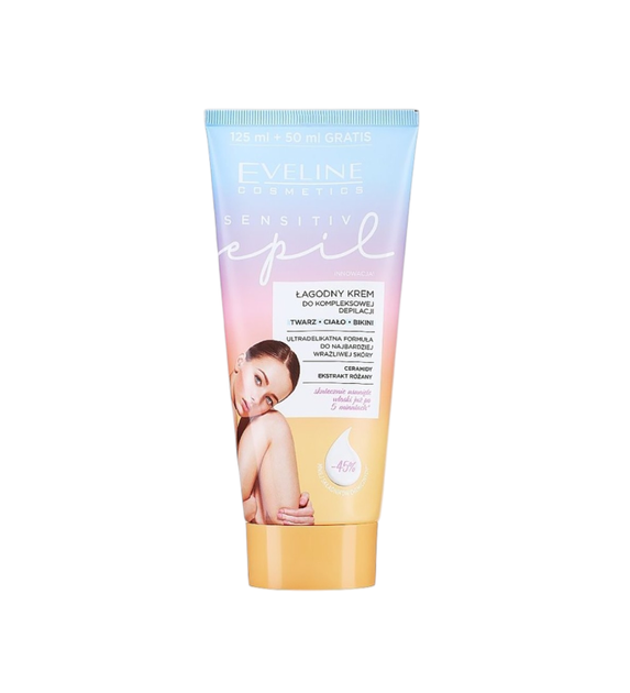 Крем Eveline Cosmetics Sensitive Epil для депіляції 175 мл 7681 - Фото 1 Крем Eveline Cosmetics Sensitive Epil для депіляції 175 мл 7681 - изображение 1