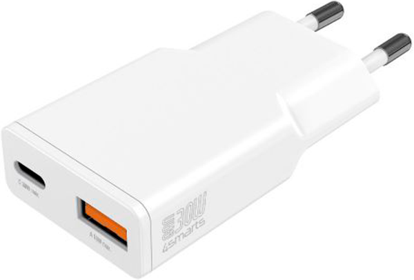 Ładowarka sieciowa 4smarts PDPlug Duos Slim 30W GaN 1C+1A White (4252011910267) - obraz 2