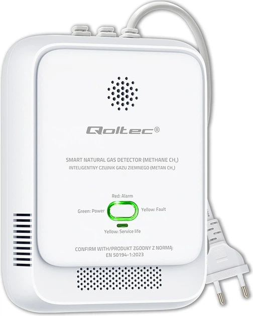 Датчик витоку природного газу Qoltec CH4 detector | NG | 85dB alarm | LED (5901878526508) - зображення 2