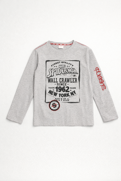 Лонгслів Spider-Man Piazza Italia для хлопчика Сірий 7-8 лет (124 см) (pit1501 347 grey) - Фото 1 Лонгслів Spider-Man Piazza Italia для хлопчика Сірий 7-8 лет (124 см) (pit1501 347 grey) - зображення 1