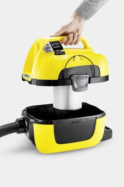 Пилосос професійний Karcher WD 1 Compact Battery, 18В, контейнер 7л, 3,14кг, без АКБ та ЗП (00113519) - Фото 7 Пилосос професійний Karcher WD 1 Compact Battery, 18В, контейнер 7л, 3,14кг, без АКБ та ЗП (00113519) - зображення 7