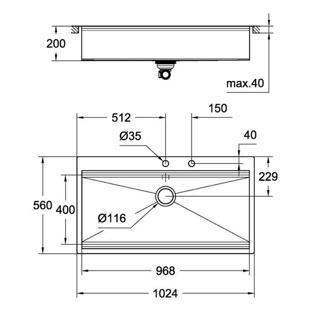 Мийка кухонна Grohe EX Sink K800 (120 cm) (31586SD0) (00149337) - Фото 3 Мийка кухонна Grohe EX Sink K800 (120 cm) (31586SD0) (00149337) - зображення 3