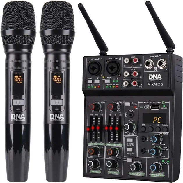 Bezprzewodowy system mikrofonowy DNA MIXMIC 2 z mikserem audio (5908249813908) - obraz 2