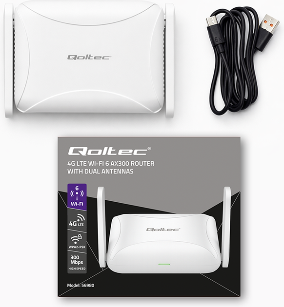 Router Qoltec Home & Travel 4G LTE Router with Wi-Fi 6 AX300 (5901878569802) - Zdjęcie 5 Router Qoltec Home & Travel 4G LTE Router with Wi-Fi 6 AX300 (5901878569802) - obraz 5