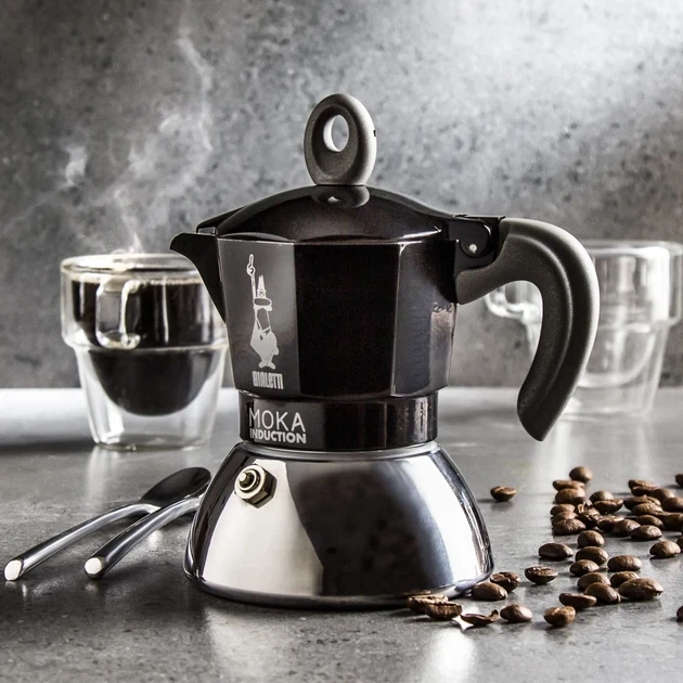 Гейзерная кофеварка Bialei 100 мл Moka Induction Black 2 чашки Store - изображение 8