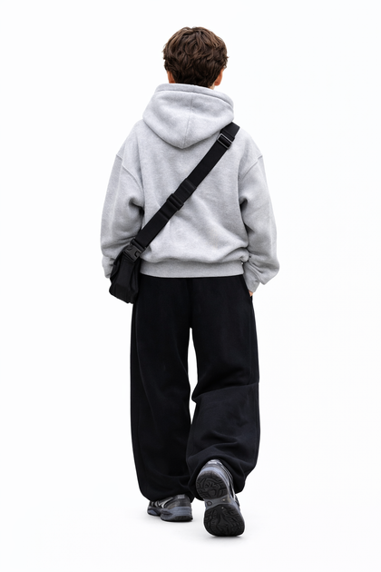 Штани спортивні дитячі KDBB баггі широкі трикотажні для хлопчика streetwear,Чорний,146 - зображення 3