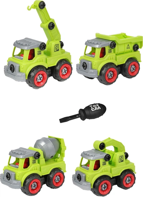 Zestaw pojazdów budowlanych Toi-Toys 4 szt 2420951 (8714627000795) - obraz 2