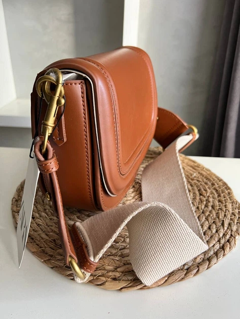 Жіноча сумка-кросбоді Zara Shoulder Bag Коричнева Широкий ремінь - Фото 8 Жіноча сумка-кросбоді Zara Shoulder Bag Коричнева Широкий ремінь - изображение 8