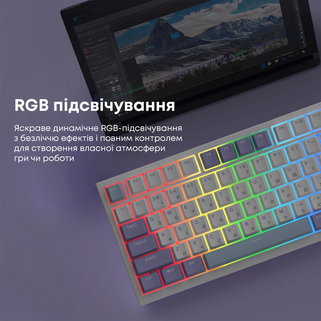Дротова механічна клавіатура Ajazz AK820 Sea Salt Switch White (AK820-SS-PWB) - изображение 14