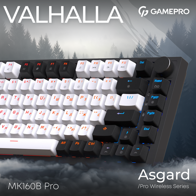 Клавиатура беспроводная GamePro Asgard Valhalla QLAB Sakura Switch