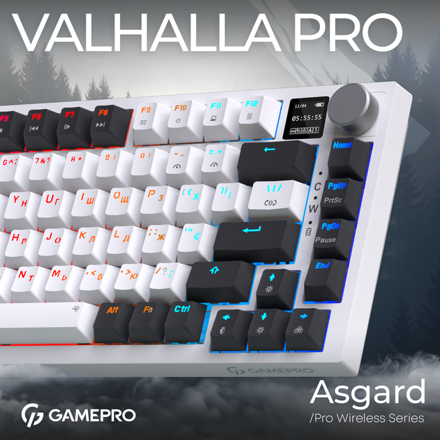 Клавиатура беспроводная GamePro Asgard Valhalla Pro QLAB Sakura