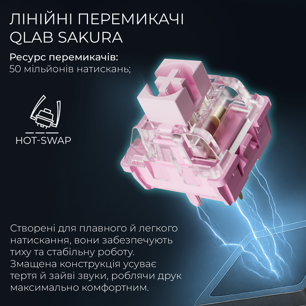 Клавиатура беспроводная GamePro Asgard Valhalla Pro QLAB Sakura