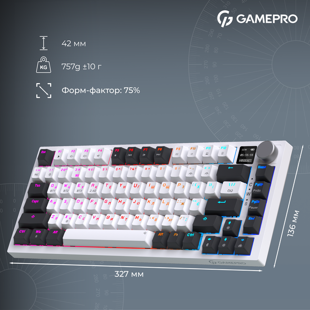 Клавиатура беспроводная GamePro Asgard Valhalla Pro QLAB Sakura