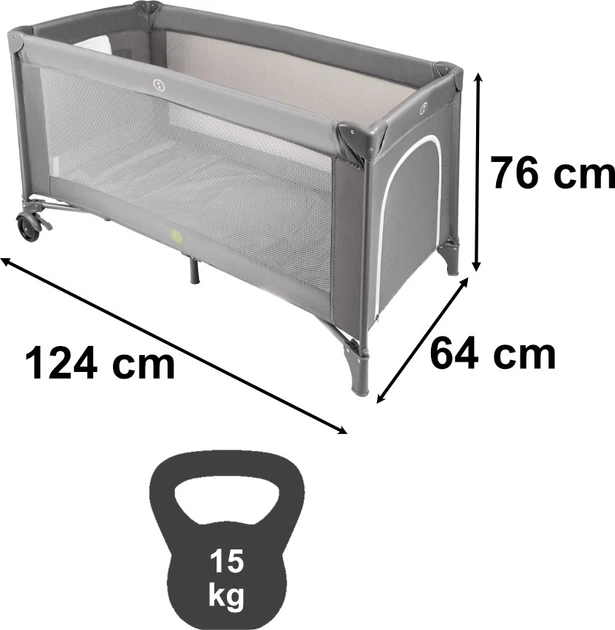 Łóżeczko dziecięce Ikonka składane 2w1 max 15 kg 60 x 120 cm (5903039768628) - obraz 4