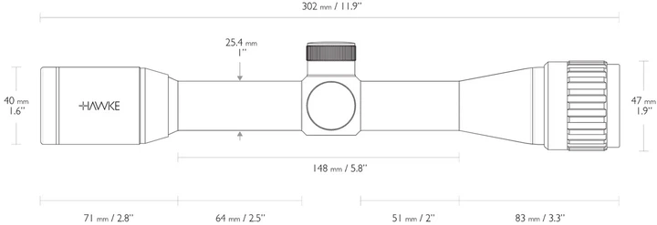 Прицел оптический Hawke Vantage 2-7x32 AO сетка Mil-Dot - изображение 4