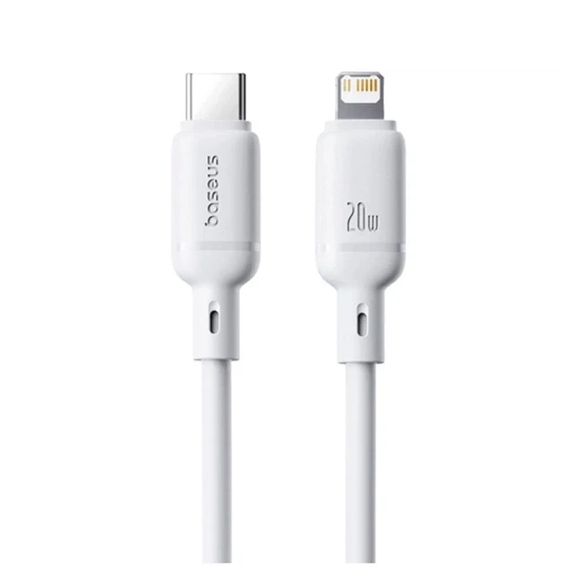 Кабель Baseus Silky Series Cable Type-C to Lightning 20W 2m P10377700213-01 White - Фото 1 Кабель Baseus Silky Series Cable Type-C to Lightning 20W 2m P10377700213-01 White - изображение 1