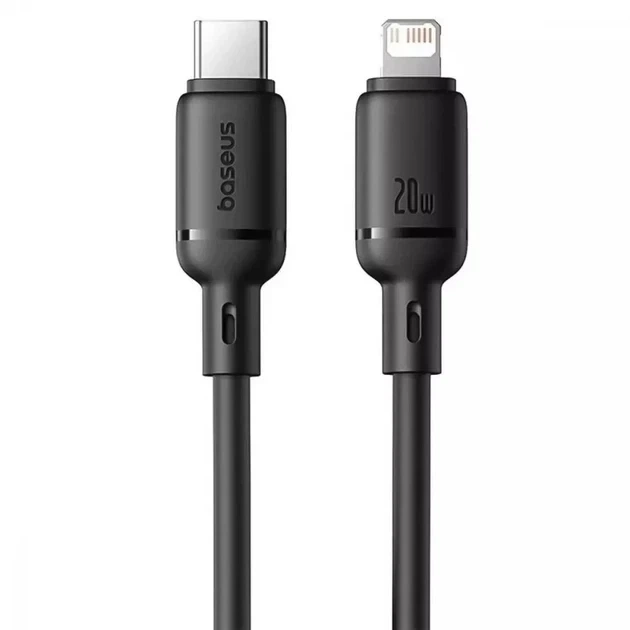 Кабель Baseus Silky Series Cable Type-C to Lightning 20W 2m P10377700113-01 Black - Фото 1 Кабель Baseus Silky Series Cable Type-C to Lightning 20W 2m P10377700113-01 Black - изображение 1