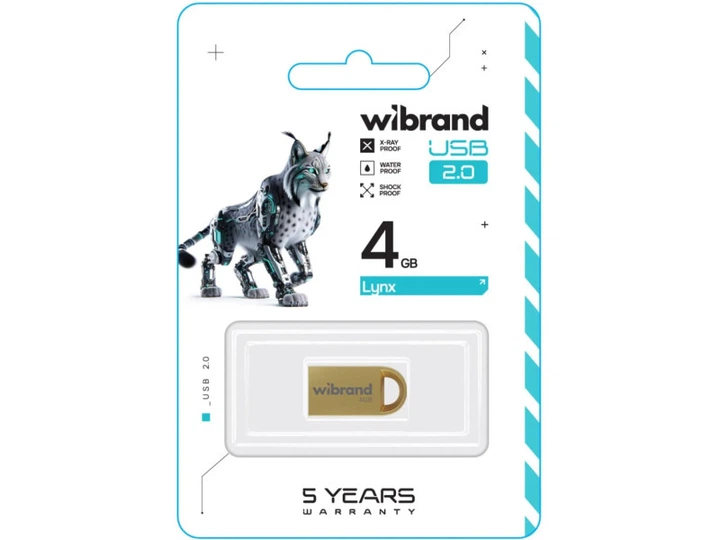 Флешка Wibrand 4 GB lynx Gold USB 2.0 (WI2.0/LY4M2G) - Фото 2 Флешка Wibrand 4 GB lynx Gold USB 2.0 (WI2.0/LY4M2G) - изображение 2