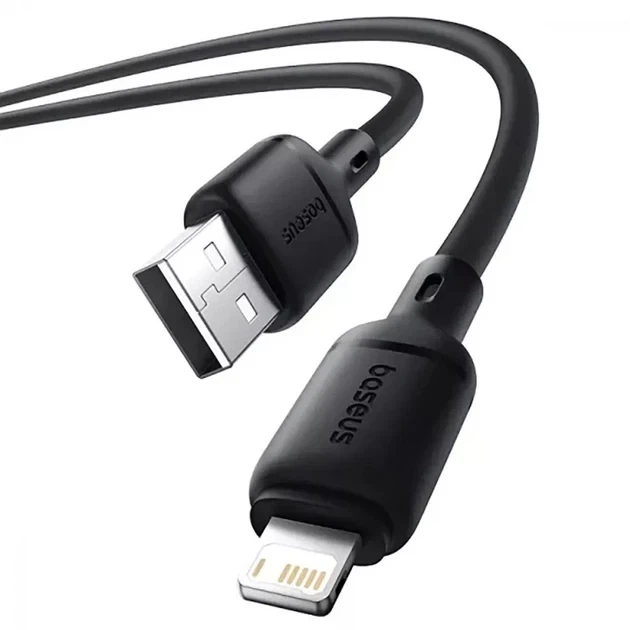 Кабель Baseus Silky Series Cable USB to Lightning 2.4A 2m P10377702113-01 Black - Фото 2 Кабель Baseus Silky Series Cable USB to Lightning 2.4A 2m P10377702113-01 Black - зображення 2