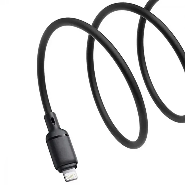 Кабель Baseus Silky Series Cable USB to Lightning 2.4A 2m P10377702113-01 Black - Фото 4 Кабель Baseus Silky Series Cable USB to Lightning 2.4A 2m P10377702113-01 Black - зображення 4