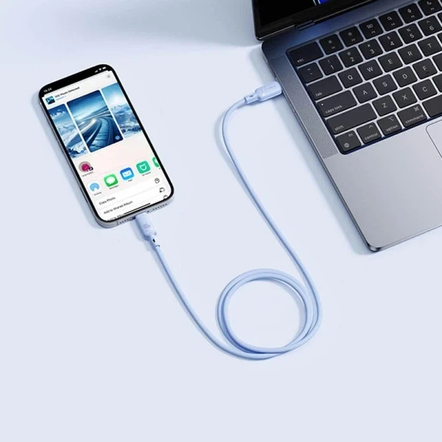 Кабель Baseus Silky Series Cable Type-C to Lightning 20W 1m P10377700313-00 Blue - изображение 5