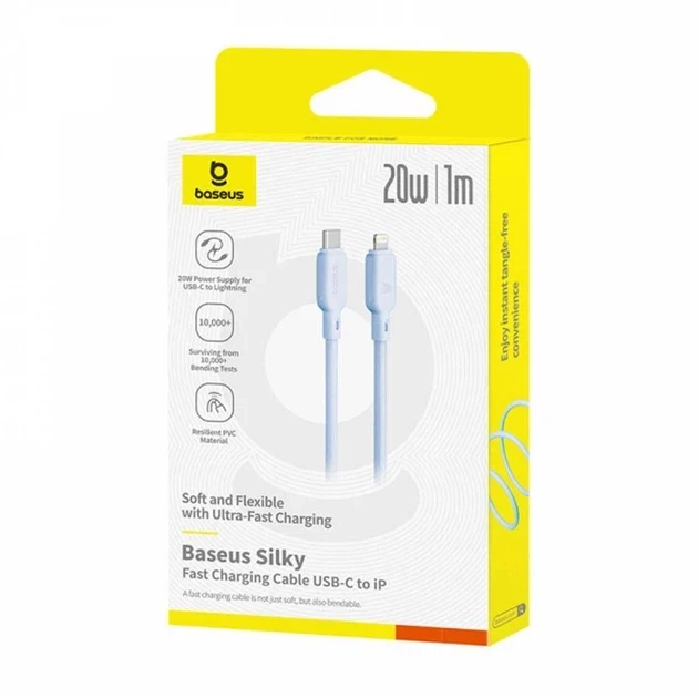 Кабель Baseus Silky Series Cable Type-C to Lightning 20W 1m P10377700313-00 Blue - изображение 6