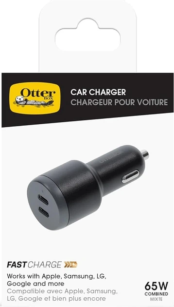 Ładowarka OtterBox Standard Fast Charge Dual Port Car Charger 65W Czarna (840434707904) - obraz 4