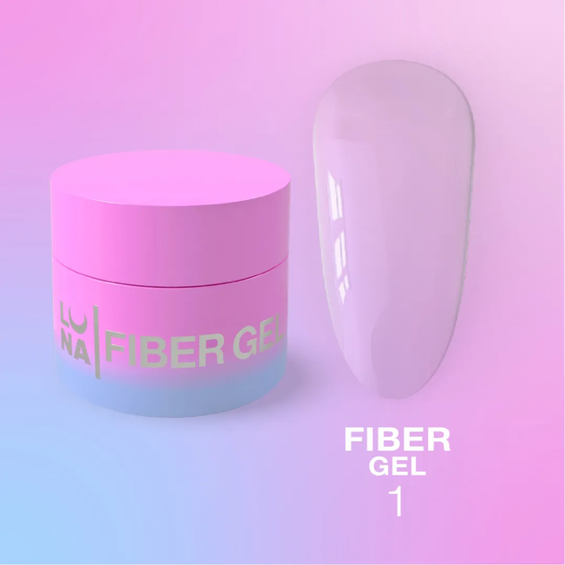 Гель с волокнами LUNAMoon Fiber Gel №1 на 5 мл для укрепления, выравнивания и ремонта ногтей - Фото 1 Гель с волокнами LUNAMoon Fiber Gel №1 на 5 мл для укрепления, выравнивания и ремонта ногтей - изображение 1