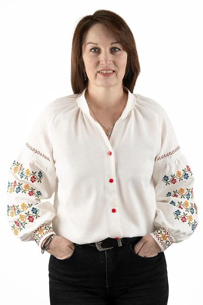 Жіноча вишиванка V&V Еля XXL Молочний (301065193-035) - Фото 2 Жіноча вишиванка V&V Еля XXL Молочний (301065193-035) - изображение 2