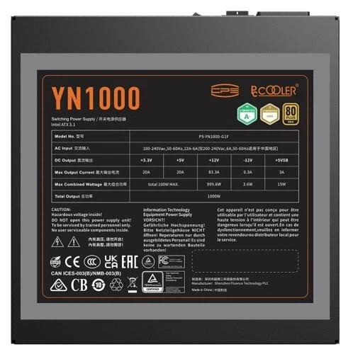 Блок живлення 1000 Вт, PcCooler YN1000, Black - зображення 8