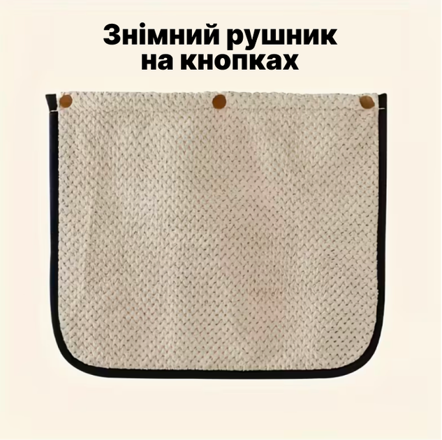 Фартух кухонний водостійкий з знімним рушником, чорний у смужку, для ресторану та дому, чорний - зображення 3