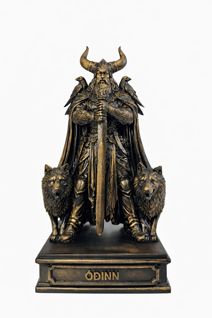 Статуэтка Один бронзовая мифологическая — коллекционная скульптура, 24 см - Фото 2 Статуэтка Один бронзовая мифологическая — коллекционная скульптура, 24 см - изображение 2