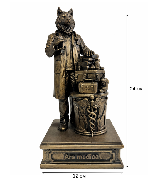 Статуетка Ars Medica бронзова — колекційна скульптура, 24 см - зображення 3