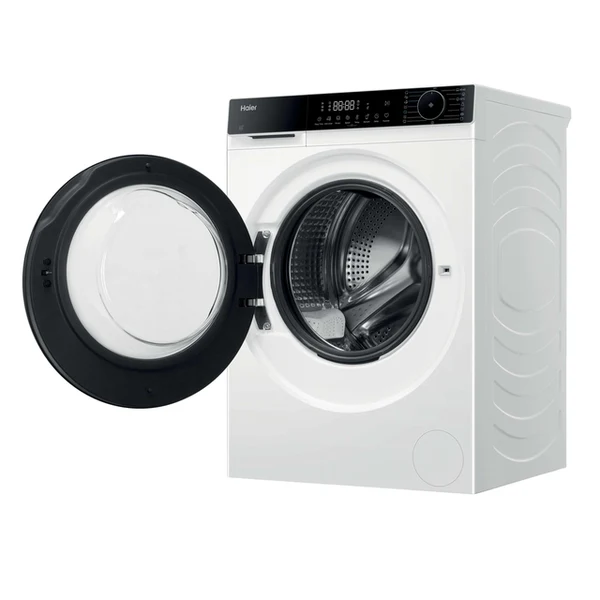 Пральна машина Haier фронтальна, 10кг, 1400, A, 52см, дисплей, пара, інвертор, люк чорний, білий - зображення 5